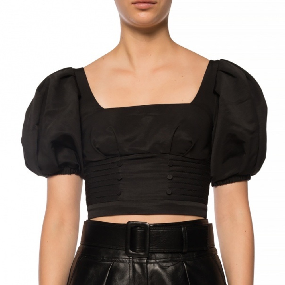 NWT self portrait  ottoman square neck crop top us4